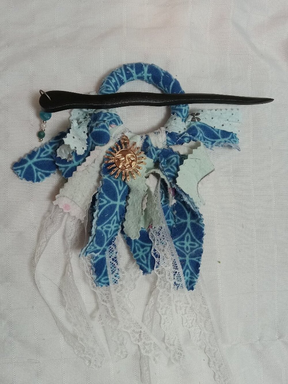Round dreads or hair wrap/boho bun extension/Hair clip/Hair atebas & pic